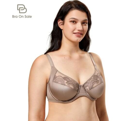 Womens Sexy Sheer Lace Bra Plus Size Full Figure Non Padded Underwire Support
