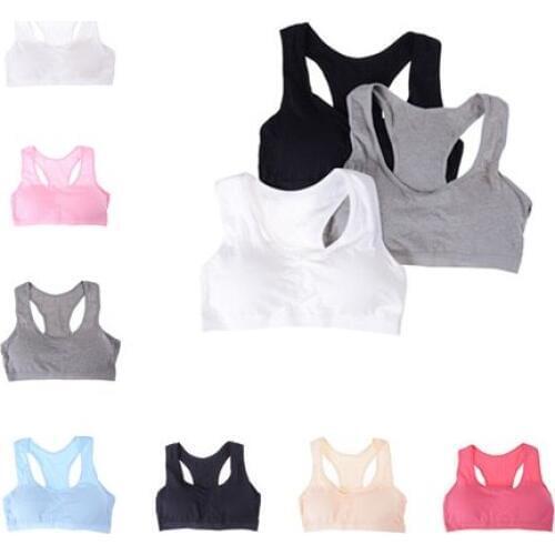 1Pc Young Girl Bra Breathable Wireless Underwear Cotton Classic Vest Bra For Girl Solid Color Student Sleeping Wear