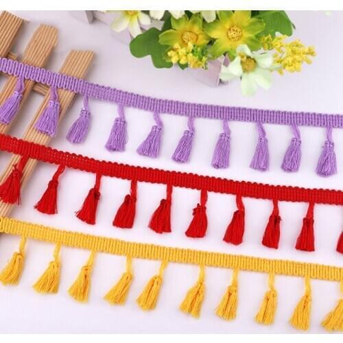 10Yards Lace Ribbon Tassel Fringe Cotton Ethnic Lace Trim Ribbon Sewing Dress Garment Curtain DIY Handmade Craft Accessories