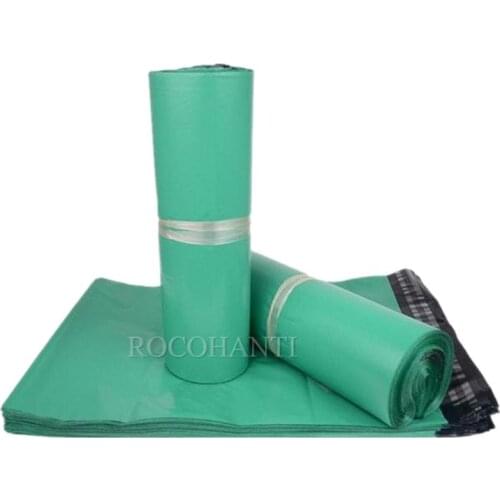 100x Custom Printed Poly Material Colored Poly Mailers Green Color Poly Plastic Package Bag With Self Adhesive for Shipping
