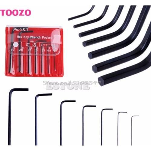 7Pcs 0.7mm-3mm Mini Micro Hex Hexagon Allen Key Set Wrench Screwdriver Tool Kit G08 Whosale&DropShip