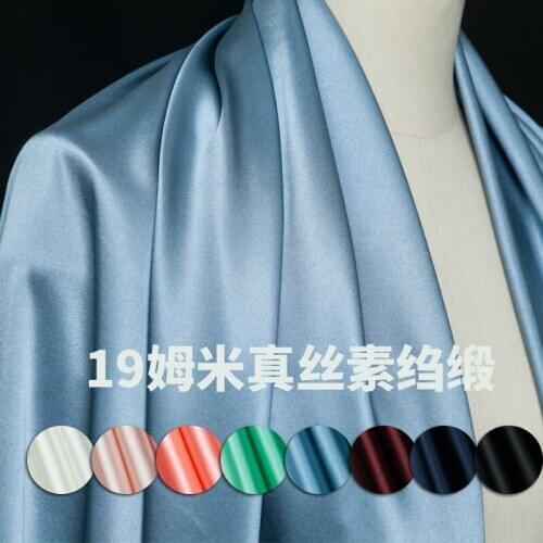 8 Colors:Luxury Luster Solid Stretchy pure silk crepe satin fabric for dress,blouse,pant,pajamas,smooth,soft,Craft by the Yard