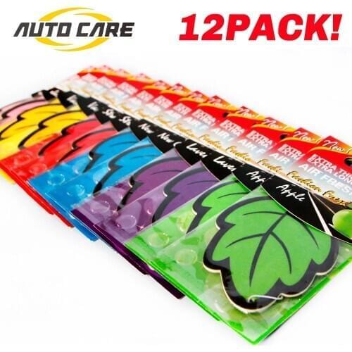 12pcs/lot Auto Shine Paper Hanging Car Air Freshener Vanilla perfume/fragrance Leaf Shape Free Shipping Air Freshener