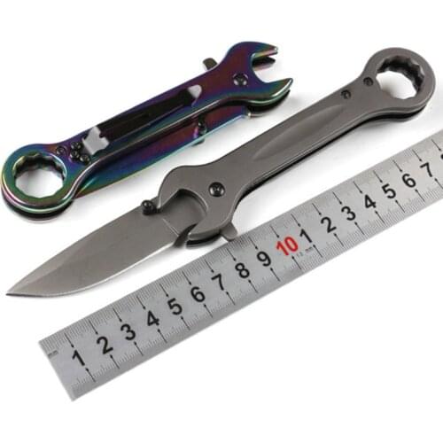 Free shipping Stainless steel Multifunctional Folding knife Camping Knife Outdoors EDC Rescue Tools wrench