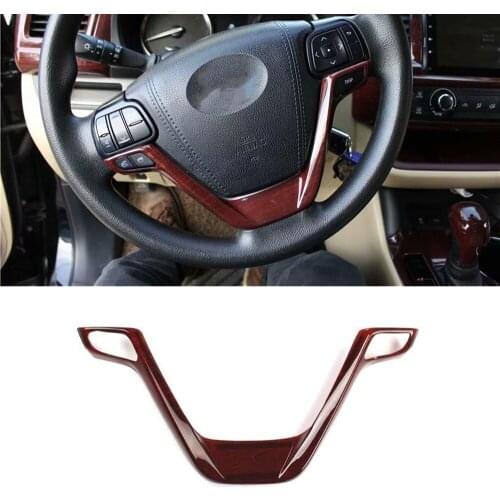For Toyota Highlander 2015-2018 Car Steering Wheel Decoration Bezel Cover Trim Interior ABS Car Styling Moldings