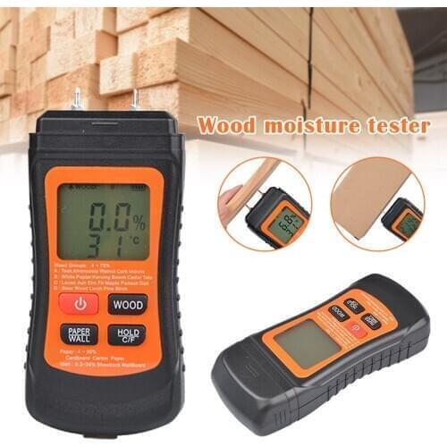 Two Pins Digital Wood Moisture Meter Paper Humidity Tester Wall Hygrometer Timber Damp Detector can CSV