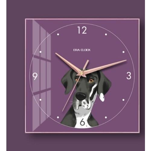 Elegant Frane wall clock Art Wall Clock Luxury Wall Clock dog photo Bedroom Clock Modern Design For Home