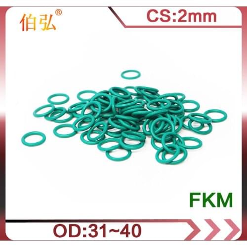 Fluororubber O-Ring 5PCS/lot FKM Sealing CS 2mm OD31/32/33/34/35/36/37/38/39/40mm O-Ring Seal Gasket Ring