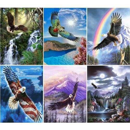 KAMY YI Diamond Painting Eagle Full Diamond Cross Stitch Hobby Gift Diamond Embroidery Animal Mosaic Picture Home Decoration