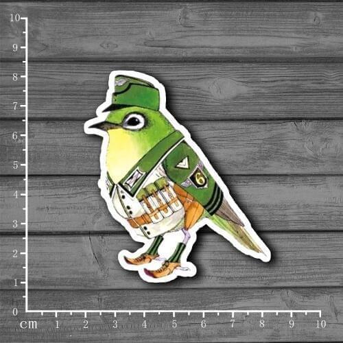 Handsome green warbler Stationery Graffiti Suitcase Kids Sticker Decor For Ablum Scrapbooking Laptop Notebook Sticker[Single]