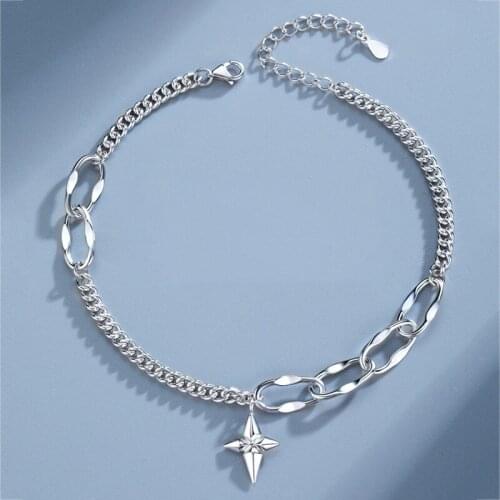 Fashion mens and womens S925 silver-plated awn star trendy hip-hop personality bracelets S141