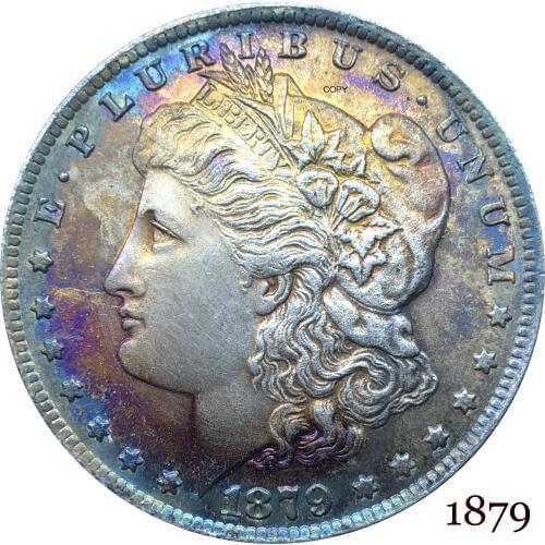 United States Of America 1879 Morgan One Dollar US Coin Liberty Cupronickel Silver Plated In God We Trust Copy Coin