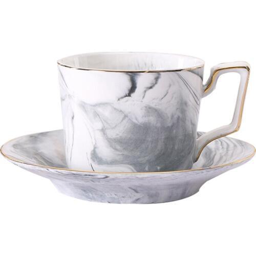 Marble Ceramic Coffee Cup Set Reusable Cups Cappuccino High Tea Kubek Crockery Environmentally Friendly Home 50T013
