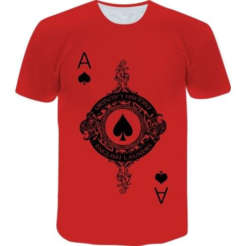 2021 New Mens T-shirt 3D Printing Poker A Boy Shirt Street Fashion Trend O-neck Clothes Shirt