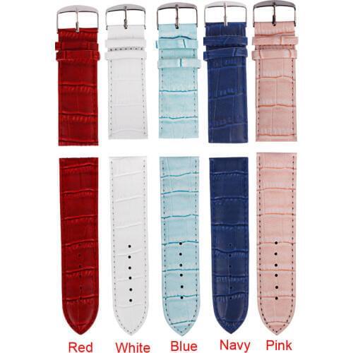 18mm Men Women Watch Leather Strap High Quality Soft Sweatband Leather Strap Steel Buckle Wrist Watch Band zegarek damski 2019Q