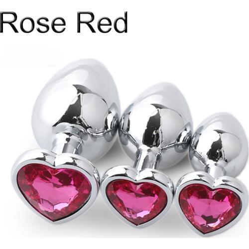 Smooth Metal anal butt plug set anal ass plug sex toys for women anal crystal jewelry heart steel anal plug erotic massager