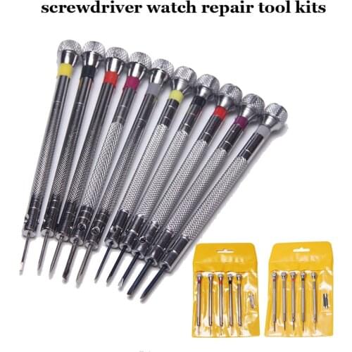 Stainless Steel Screwdrivers Pack Alloy Watch Repair Tool Kit Small Watch Repair Screwdrivers Mobilephone Watchmaker Tools Kits