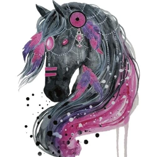 Horse Iron On Patch DIY Heat Transfer Sticker Applique Clothing Fabric T-Shirt 95AA