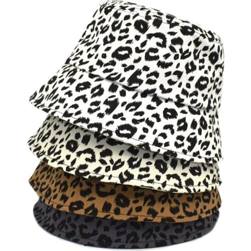 2021 Leopard Print Bucket Hat Reversible Fisherman Hat Outdoor Travel Panama Hat Sun Cap Hats For Men And Women