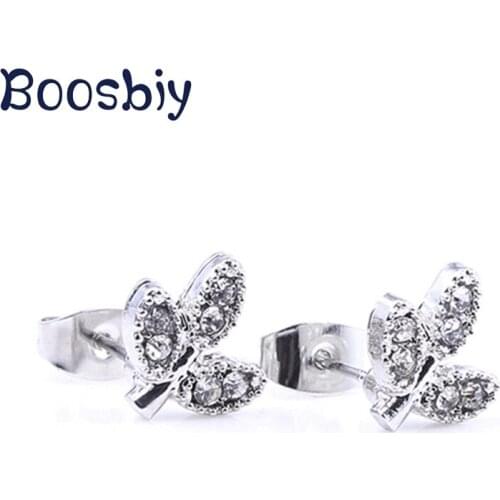 Silver Plated Crystal Leaf Earrings For Women Girls 2020 New Arrival Simple Stud Earrings Fashion Brand Jewelry Gift