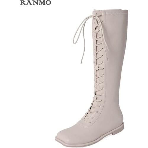 Sexy High Boots Knee-high High Boots Low Heels Womens Fashion Shoes 2020 Back Zipper Design Autumn and Winter Shoes Warm Shoes