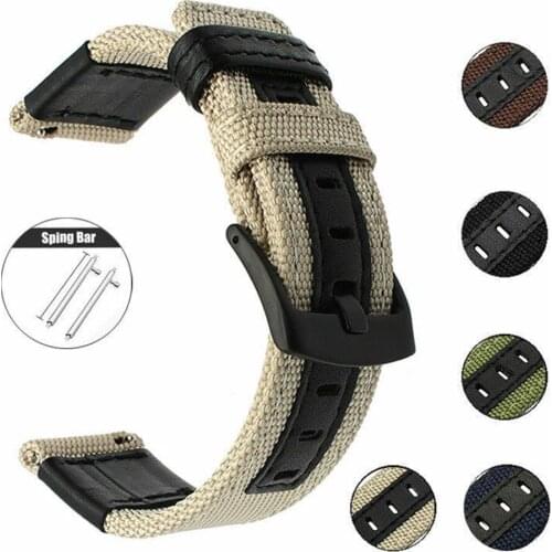 Nylon Leather Watch Strap For Samsung Galaxy Watch 46mm 42mm Watchband For Huawei Watch GT 2 For Huawei Watch GT 2e 20mm 22mm