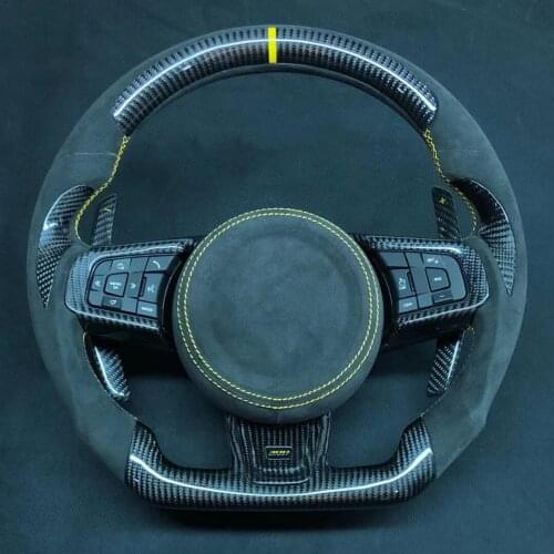 Cuatomized Carbon Fiber Sports LED Steering Wheel for Jaguar XFL P200 2012-2015