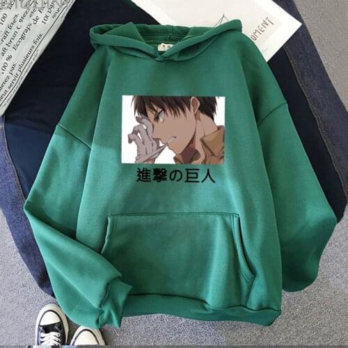 2021 Japanese Anime Cartoon Attack On Titan Hoodies Sweatshirts Printing Pullovers Unisex Long Sleeves Dropshipping Men Clothing