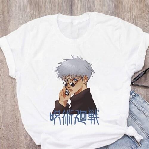 Gojo Satoru Print Anime Cartoon Women Tshirts Jujutsu Kaisen Short Sleeve Fashion Tee Tops Female Clothes Dropship