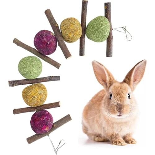 1pcs Bunny Chew Balls Chewing Playing Toys Teeth Care Molar Natural Apple Sticks for Rabbits Chinchillas Guinea Pigs Hamster