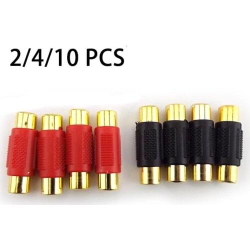 2/5/10pcs video Rca female to female Connector Rca couple dual female Audio Adapter Plug for CCTV AV cable extend