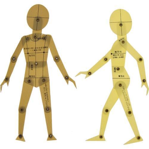 2PCS/set DIY Prototype Drawing Design Pattern Making Ruler For Children Clothing Model Sewing Cutter Accessories