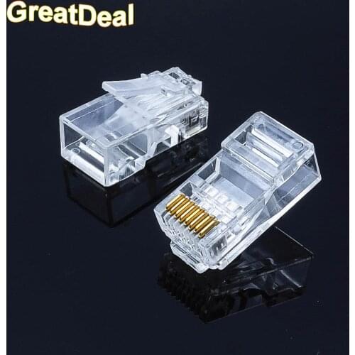 20pcs 8 Pin RJ45 Connector Cat6 Modular Cable Plug Cat 6 Network Ethernet Crystal Plugs RJ45 Connectors HY1564