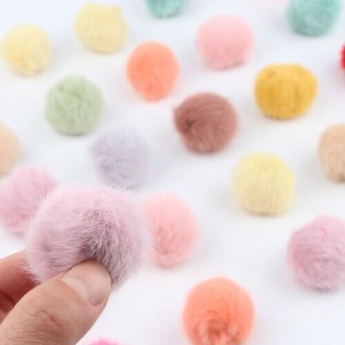 25mm Fur Balls Fluffy Pompoms DIY Pompon for Keychain Jewelry Earring Colorful Pom Pom Ball DIY Crafts Hair Accessories 10pieces