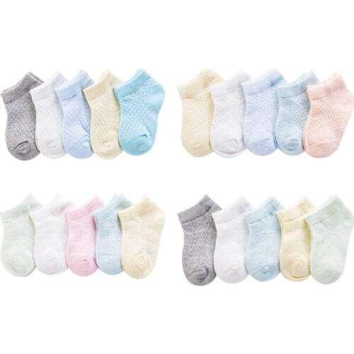 5 Pairs Cotton Childrens Anti-Slip Socks for Boys Cute Kid Sock Casual Sport Boys Socks 0-12Y