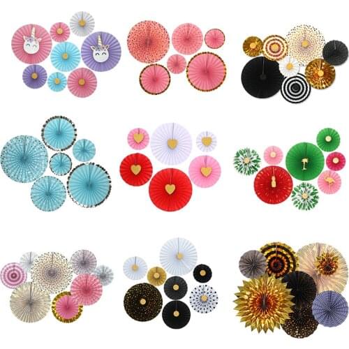 6/8PCS Tissue Paper Crafts Paper Fans Pinwheels Hanging Flower Wedding Party Birthday Festival Decoration