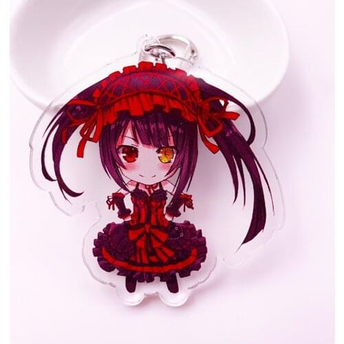 Anime Date A Live Yoshino Cosplay Acrylic Cute Cartoon Keychain Yatogami Kurumi Bag Pendant llaveros Chaveiro portachiavi K0138