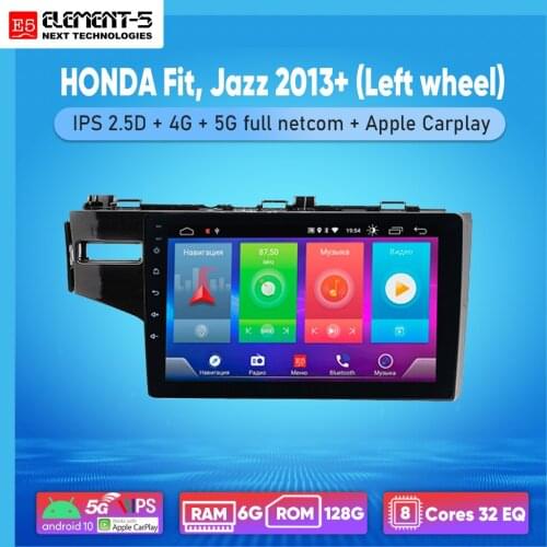 ELEMENT-5 10" 2G+32G Android 10 4G WIFI RDS DSP Car Radio For HONDA Fit, Jazz 2013+ (Left wheel) Navigation GPS HIFI
