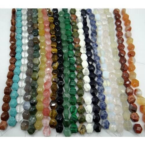 12*11mm Natural stone tiger eye Turquoises Quartz crystal section beads for Diy Jewelry Making Bracelet Necklace Accessories17pc