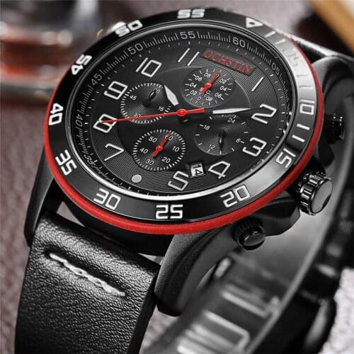 OCHSTIN Date Chronograph Sport Top Brand Luxury Mens Watches Casual Quartz Wrist Men Watch Military Army Business Male Clock 068