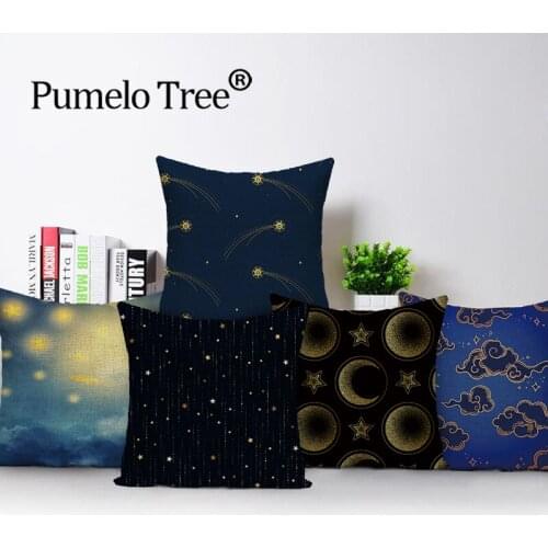 Starry Sky Cushion Cover Throw Pillows Cushions Covers Decoration Living Room Personalized Gifts Linen 45x45cm Pillows Cases