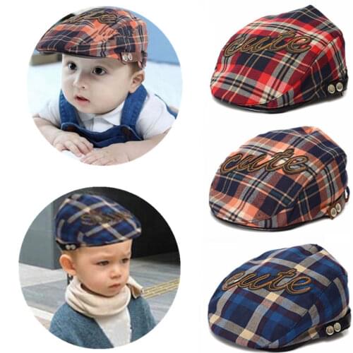 Baby Beret Hats Cute Toddler Sun Cap Letter Plaid Style for Infant Girls Boys Children Kids Gorras Snapback Boina Casquette