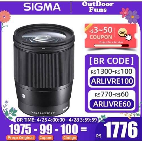 Sigma Lens 16mm F1.4 Len Large Aperture Mirrorless Camera Lens For Sony E-mount A6600 A6500 A6400 A6300 A6000 A5100 A5000 A7