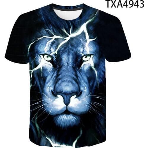 Summer Short Sleeve Lion Animal Series 3D Printed T Shirts Casual Boy Girl Kids Fashion Streetwear Cool Men Women Children Tops