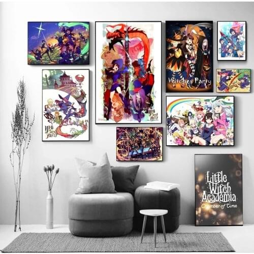 Witch Little Academia Anime Girl Canvas Art Painting Posters And Prints For Living Room Wall Picture Home Decor No Framed Quadro