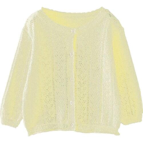 Baby Girl Cardigan Toddler Boy Knit Sweater Girl Clothes Kids Sun Protection Hollow Knitted Jacket for Summer Spring Autumn Coat