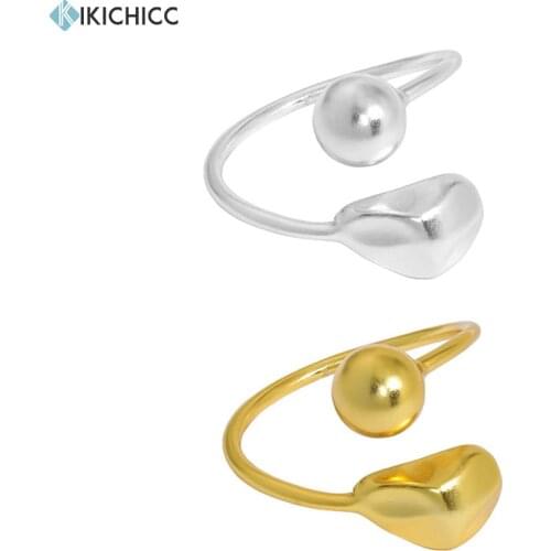 KIKICHICC 925 Sterling Silver 2021 Two Beads Snake Slime Resizable Ring Women Geometric Rrregular Wedding Gift Jewelry Rock Punk