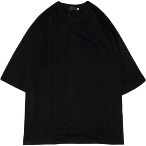 M-6XL! Summer loose design feeling seven point sleeve pure color short sleeve T-shirt men and women white T-shirt tide