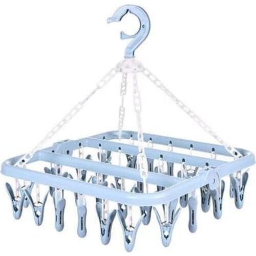 Multi function multi clip clothes hanger solid color underwear sock Hook Clip household airing artifact