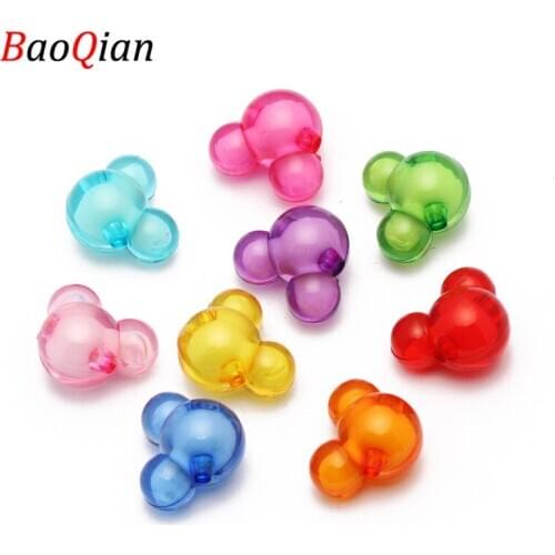 Fashion 10pcs Cute Bear Beads Acrylic Spacer Beads For Jewelry Making DIY Childrens Bracelets Headwear Accessories